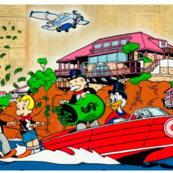 Alec Monopoly Money Boat Print - Picture 2 of 2